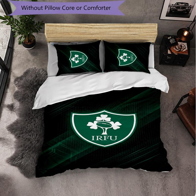 Ireland Rugby Pattern Microfiber 3Pcs Bedding Set Decor Duvet Cover Set For Bedroom Home Use