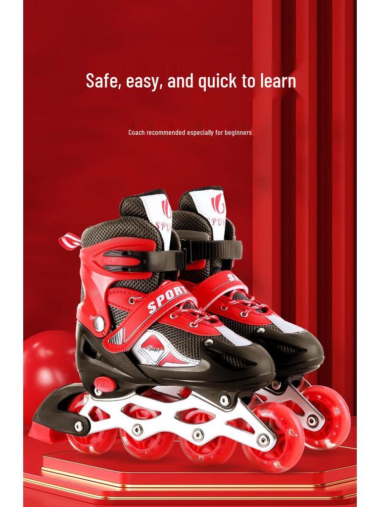 Регулируемые мигающие ПВХ коньки для мальчиков и девочек