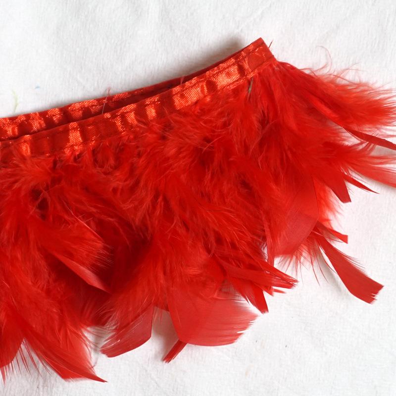 Encrypted Turkey Feather Fire Piece Feather Cloth Edge Skirt Lace Feather Lamp Diy Dance Clothes Accessories Decorative Materials