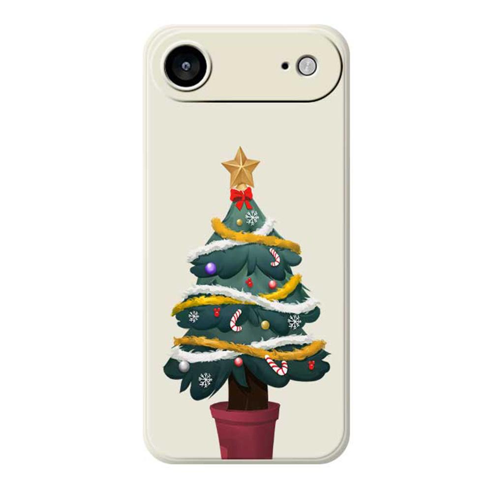 For iPhone 17 Air Case Christmas Tree Potted Plants Pattern Printing Straight Edge TPU Phone Back Cover