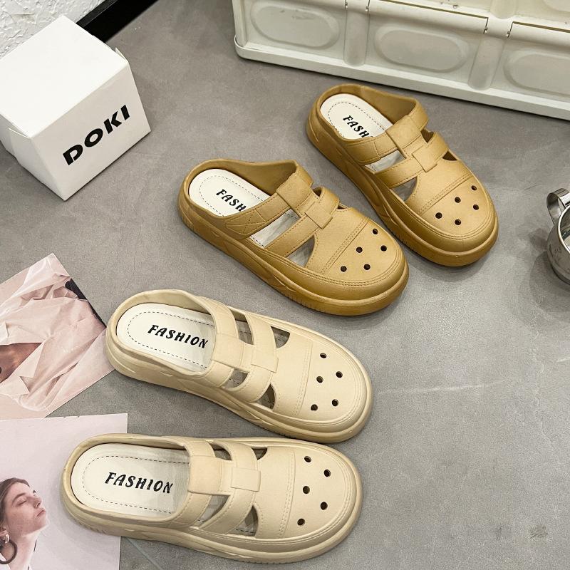 Тапочки Baotou на толстой подошве для мужчин и женщин летом, модные мягкие пляжные тапочки, домашние сандалии для пар, женская обувь