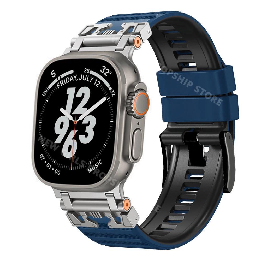 Силиконовый спортивный ремешок для Apple Watch 10 46 мм Ultra 1 2 49 мм Мягкий плетеный браслет для Iwatch Series 9 8 7 6 5 4 Se 45 мм 44 мм Ремешок