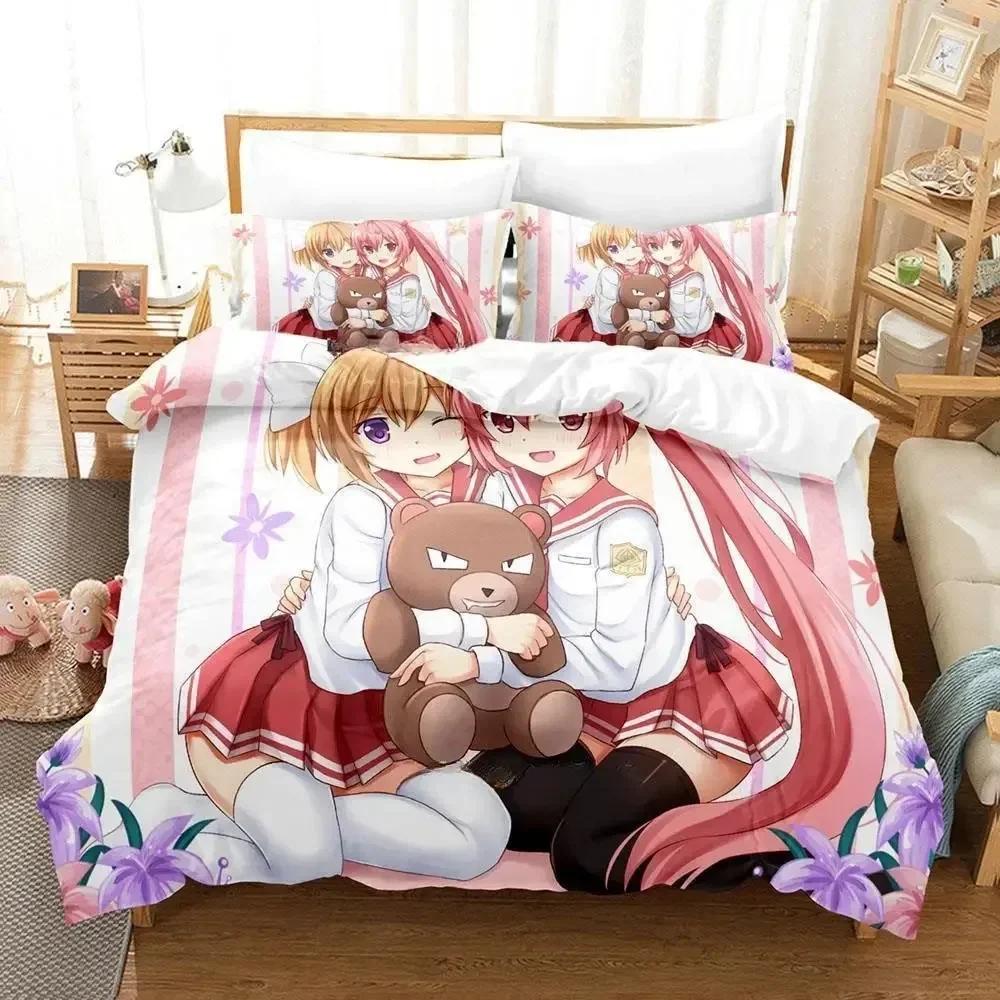 New Aria The Scarlet Ammo Bedding Set Cartoon Anime Three-Piece Set Adult Kid Bedroom Duvet Cover Sets 3D Print Kawaii Anime