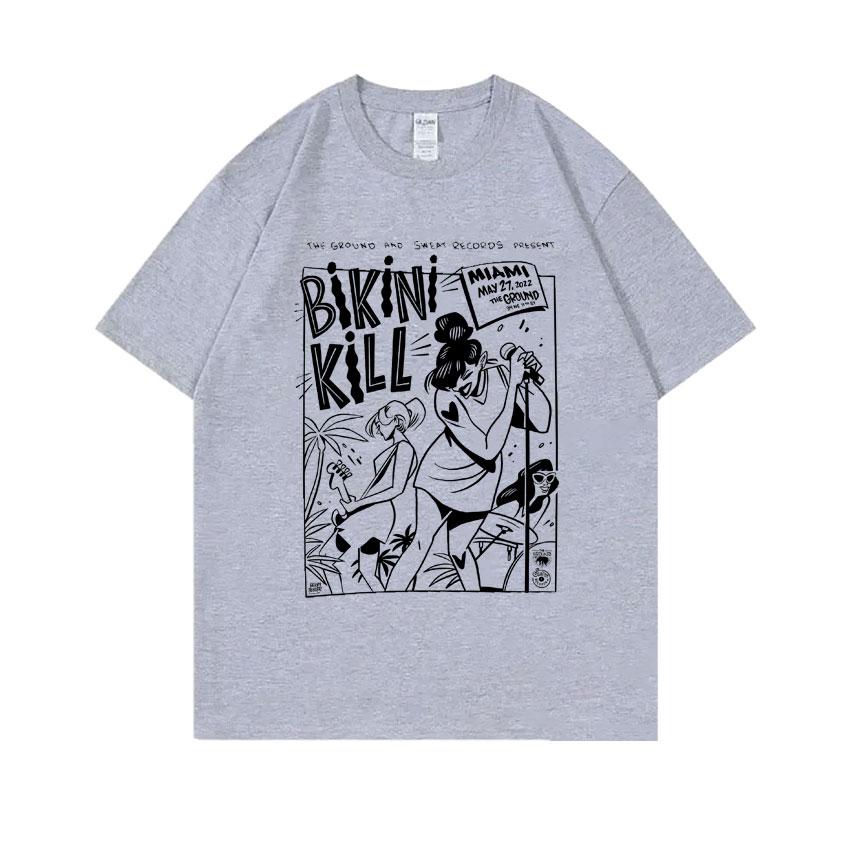 Riot Grrrl Kathleen Hanna T Shirt Punk Rock Band Bikini Kill Miami The Ground Print T-shirts Men Women Casual Oversized Tshirt