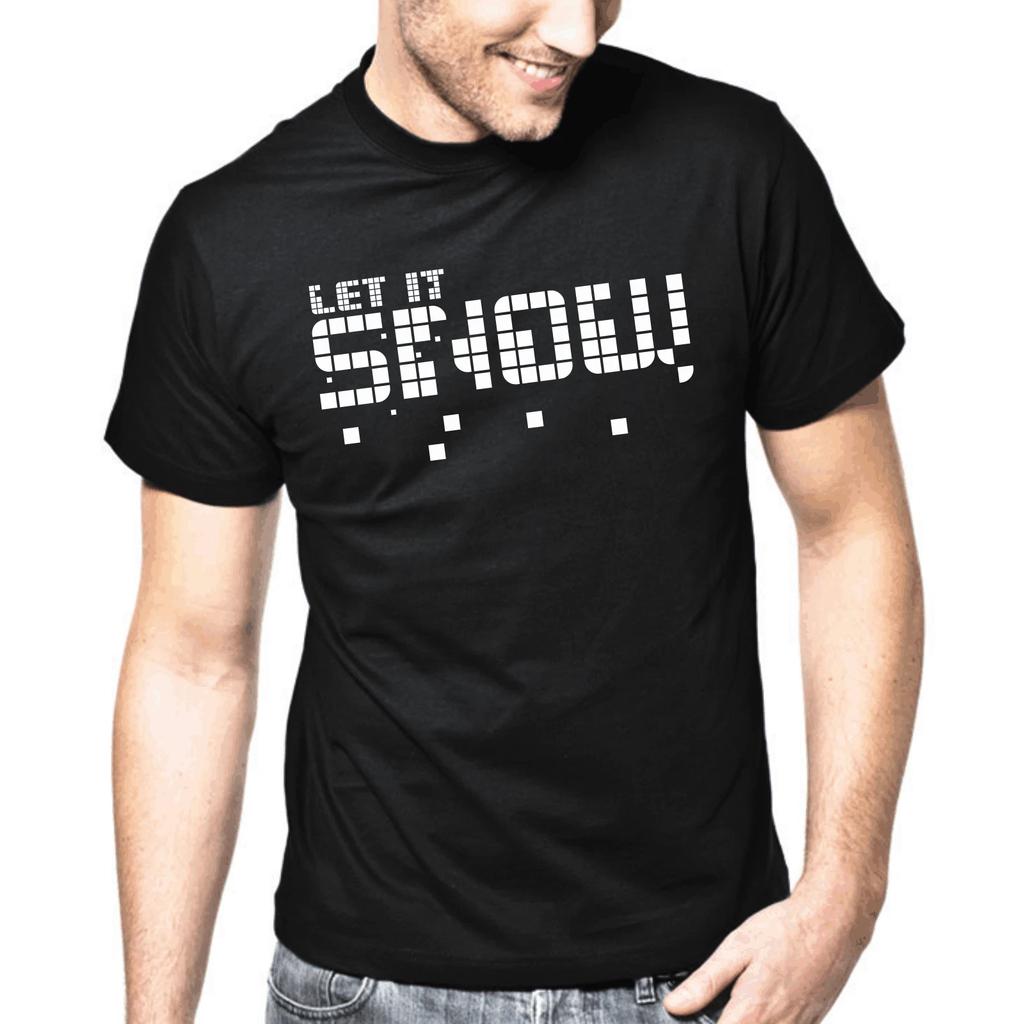 Men's and Women's T-shirts Let It Snow Patter Gift Funny Fun Comedy Slogan