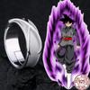 Серебряное кольцо 925 пробы Аниме Super Z Goku Black Регулируемое кольцо для пальца времени Для женщин Мужчин Косплей Ювелирные изделия Кольца Аксессуар