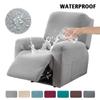 Waterproof Recliner Chair Cover With Pockets Soft Jacquard Reclining Chair Cover Furniture Protector With Elastic Straps Bottom
