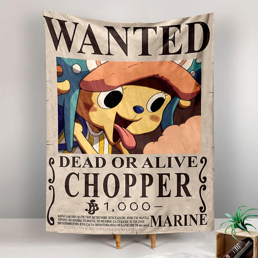 One Piece Chopper Wanted Poster Tapestry Wall Hanging, Tony Tony Chopper Bounty Poster Art, Anime Wall Decor for Bedroom Living Room Dorm