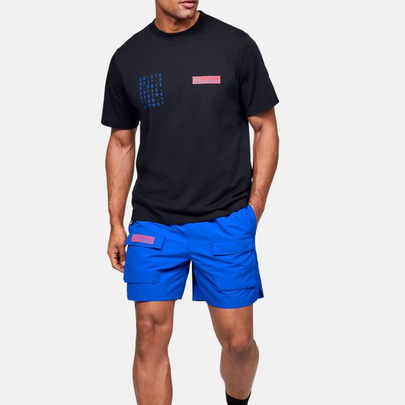 Under Armour Свободная прямая спортивная футболка с круглым вырезом, мужские топы, черная 1359714-001