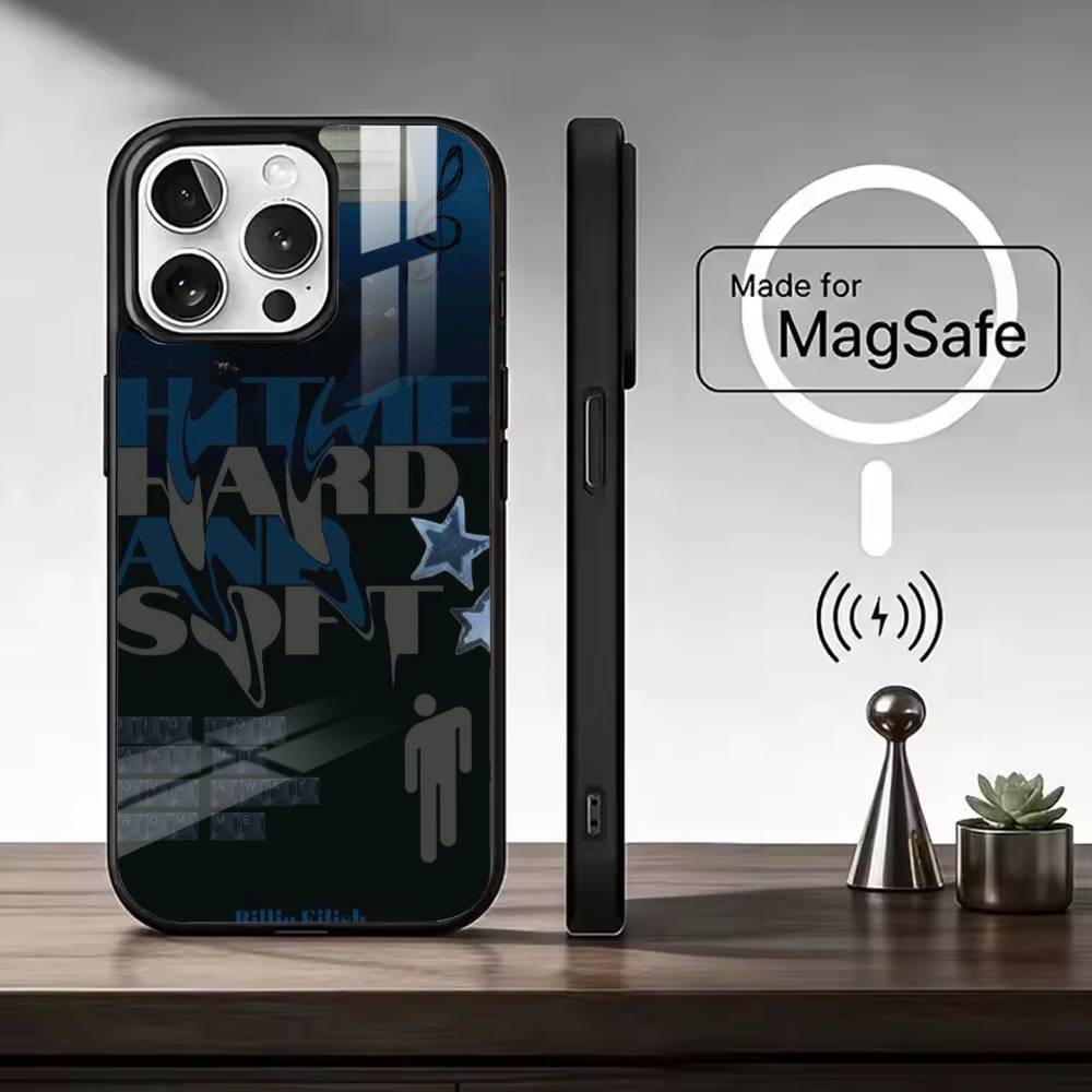 Чехол для телефона музыканта Билли Айлиш для iPhone 17, 16, 15, 14, 13, 12, 11 Plus, Pro, магнитный с беспроводной зарядкой Magsafe