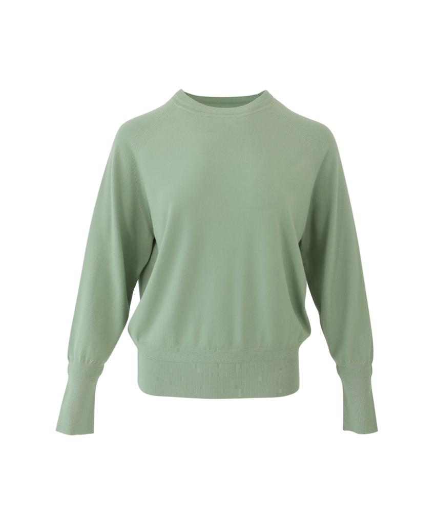 Baseukala Шикарный Реглан Круглый Вырез Длинный Рукав Вязаный Изделие (5Colors)