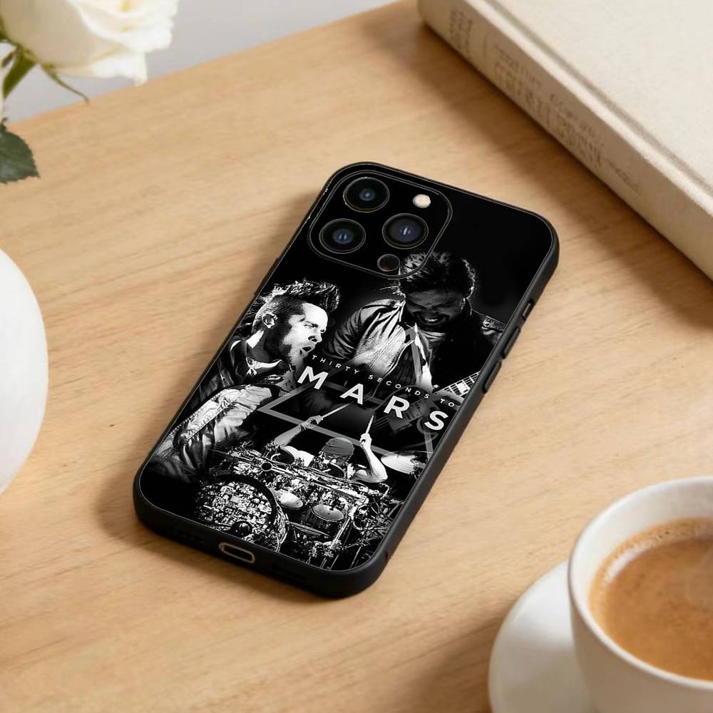 Чехол для телефона 30 Seconds to Mars для iPhone 16, 15, 14, 13, 12, 17, Pro Max, Plus, силиконовый, черный