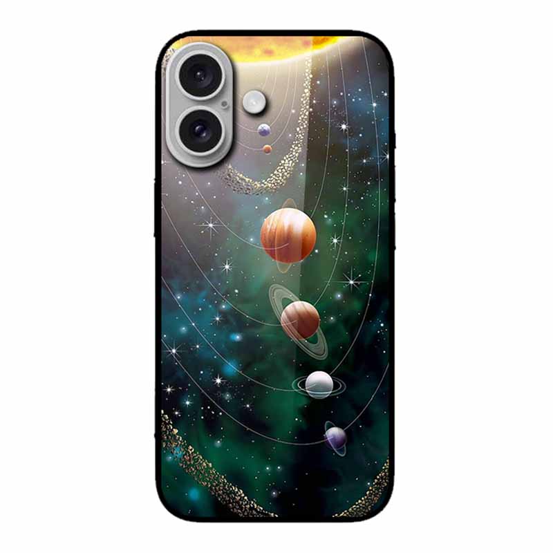 Glass Case For iphone 16 Plus 16Plus Coque Tempered Glass Hard Back Cover For iphone 16 Plus Phone Case Soft TPU Black Bumper