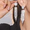 High-end Luxury Shiny Diamond Long Fringed Earrings