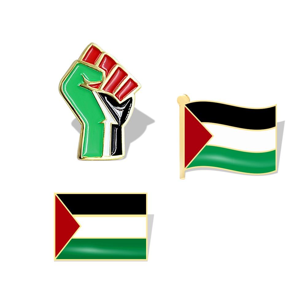 Fashionable Palestinian Flag Brooch Pin Wholesale Metal Badge For Clothing Accessories