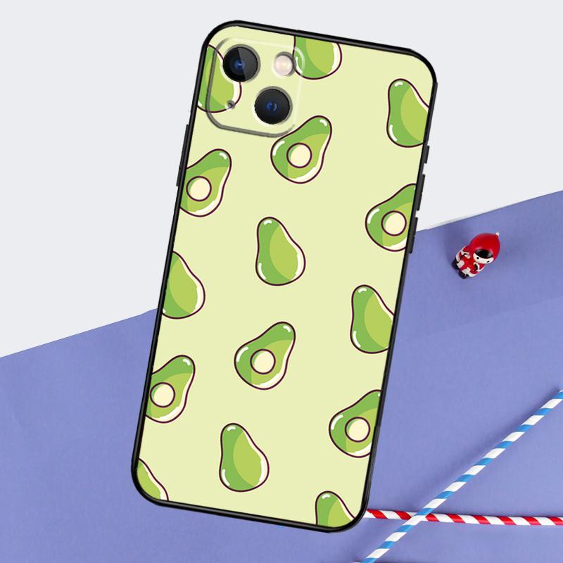 Avocado Collage Phone Case For iPhone 16 15 Pro Max 12 13 Mini 11 14 Pro Max XR 16 15 Plus 16e Cover Coque