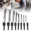 Tap Socket Set 1/4in Hex Shank Tap Socket Tap Socket Set Machine Lengthened Tapping Chuck 1/4in Hex Shank Steel Hand Tools
