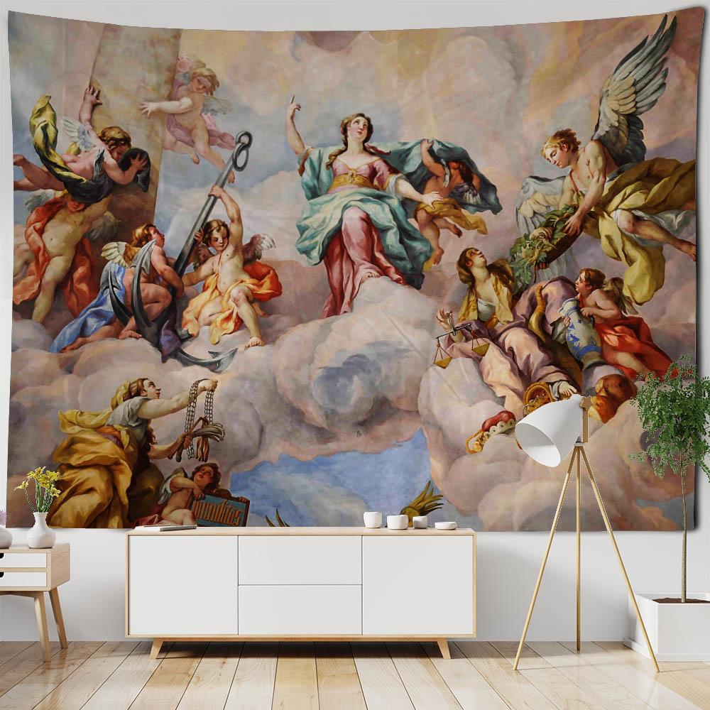 Винтажная живопись маслом, художественная печать, гобелен, настенное украшение, фон для художественной комнаты, эстетичные аксессуары для домашнего декора