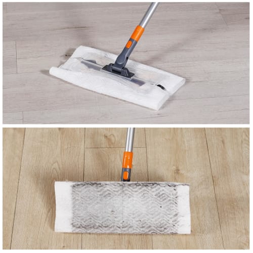 CLEANHOME Floor Wiper, Floor Mop with 4-Section Pole, Adjustable Length (40cm-120cm), Suitable for Balconies, Entryways, and Floors, Cleaning Tool, In