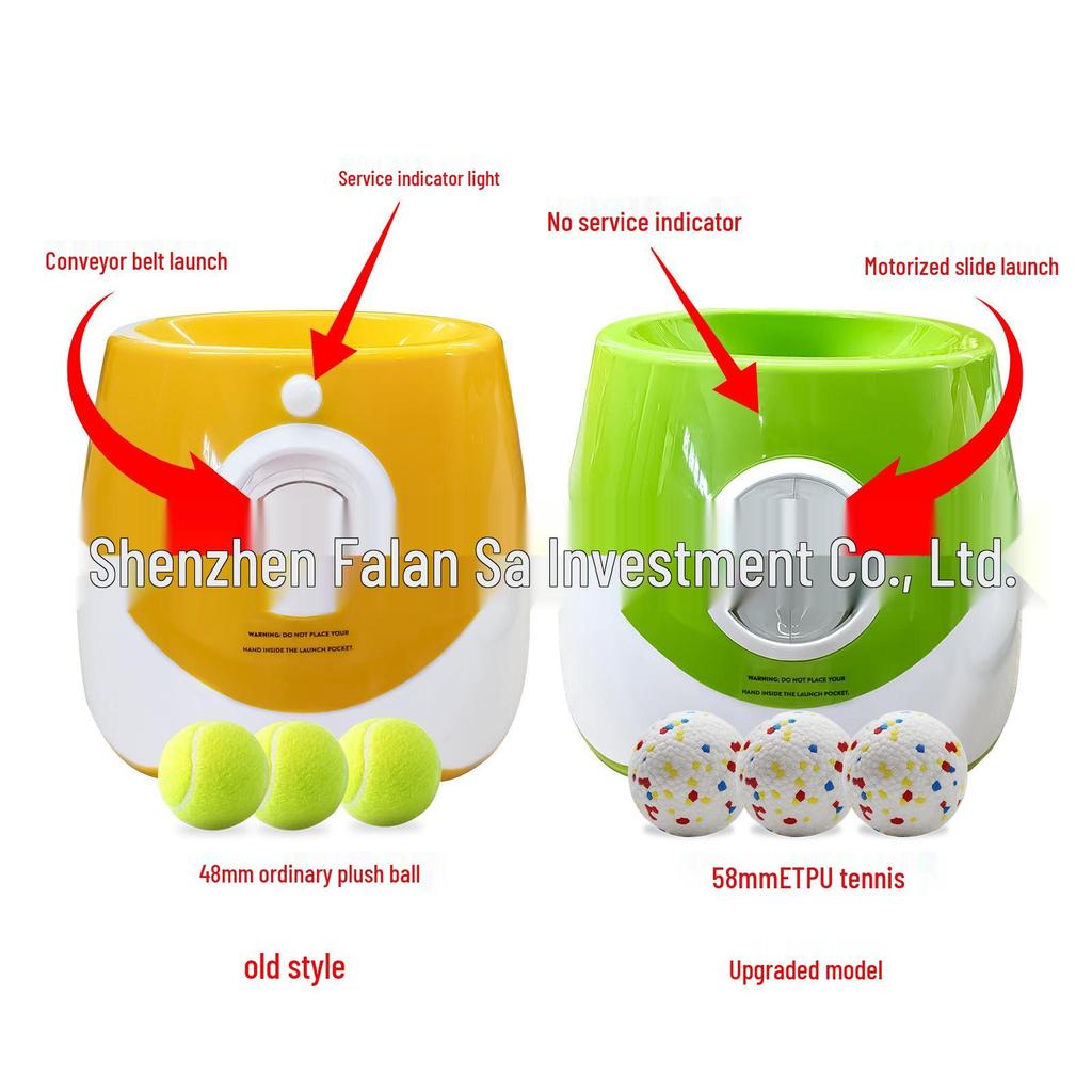 Автоматическая многоцветная пушка для теннисных мячей для питомцев - Модернизированная модель с зарядкой