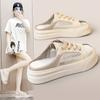 K8711 New Mesh Half Slippers  Summer Tide Hollow Breathable Thick Bottom Increased Casual Slippers Sandals Board Shoes