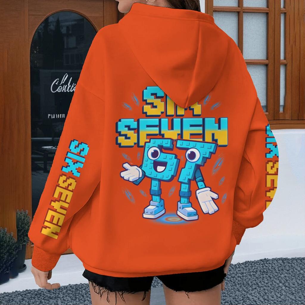 Y2K Six Seven Meme Gaming Hoodies Men Women Long Sleeve Hoody Printed with Six Seven Casual Streetwear Unisex Clothing
