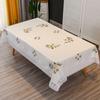 Hand-Embroidered Modern Rectangular Cotton-Linen Tablecloth In Fresh White