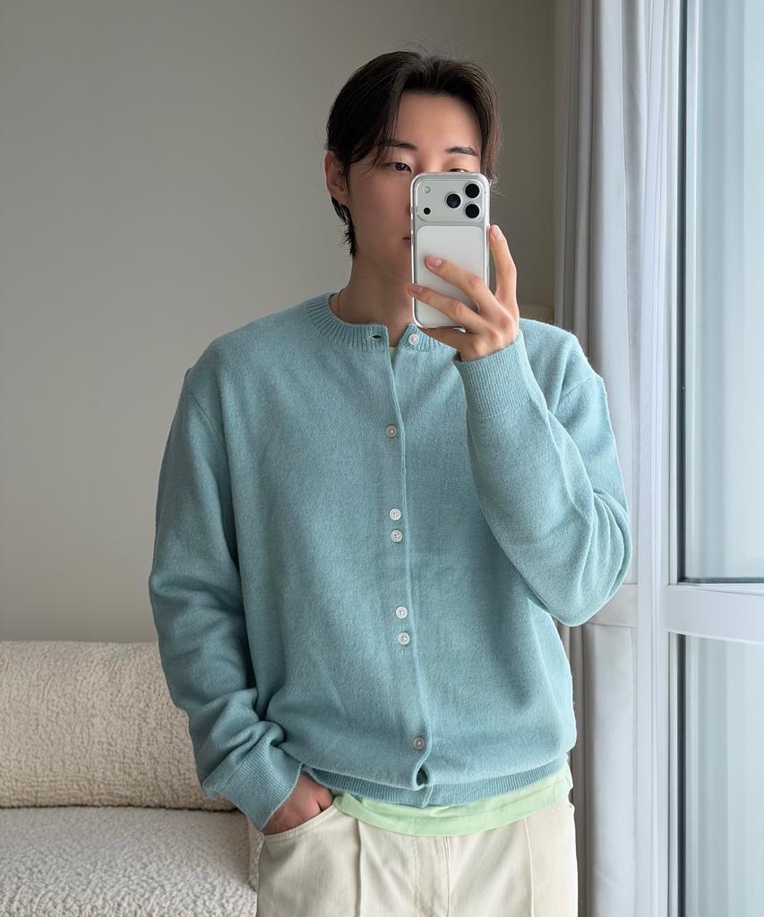 TMAKER Button Rhythm Round Cardigan Mt