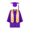 3 шт./комплект, детская выпускная форма для детского сада с кисточкой, шапочкой и шалью, V-образным вырезом, длиной до икры, длинными рукавами, застежкой-молнией, начальный выпускной халат