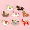Cute Zodiac Horse Brooch Cartoon Horse Year Brooch Badge Pins Animal Brooch  Women Accessories