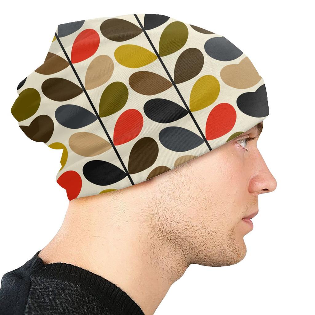 Orla Kiely Abstract Multi Stem Slouchy Beanie Hippie Winter Skullies Beanies Hats Adult Mid Century Scandinavian Knit Bonnet Cap