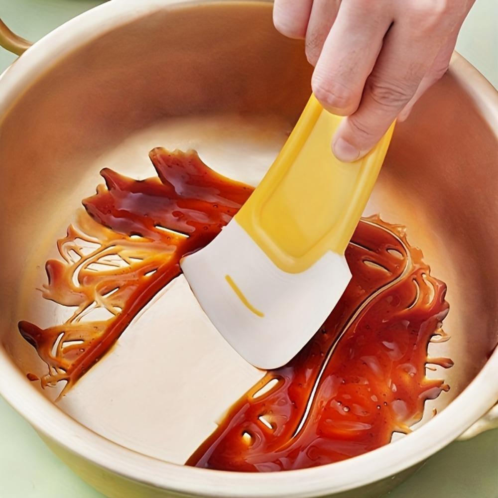 1 шт., Силиконовый скребок для сковороды, Лопатка для мытья посуды, Скребок для миски, Скребок для посуды, Скребок для чистки кухни с антипригарным покрытием, Кухонные гаджеты, Кухонные аксессуары