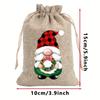 12pcs Christmas Burlap Gift Bags, Linen Drawstring Bag Set for Holiday Party Gifts and Jewelry Storage. Suitable for Christmas Party Supplies