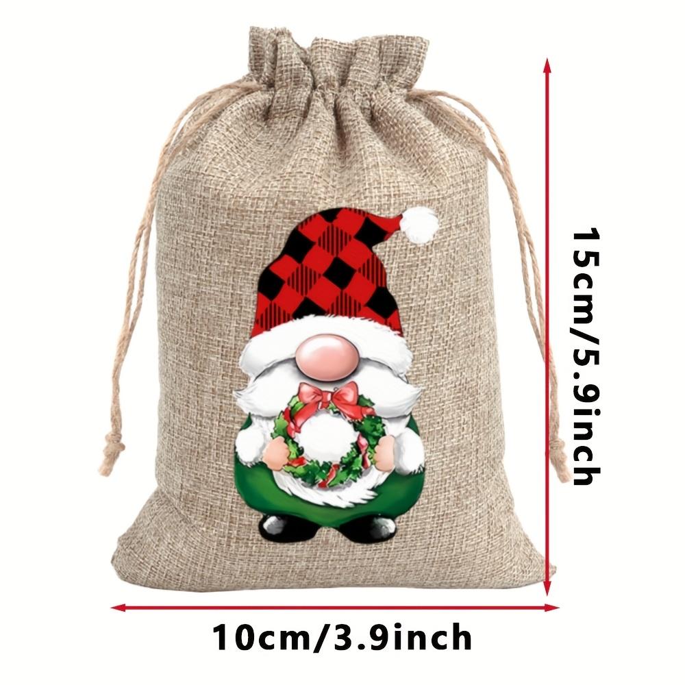 12pcs Christmas Burlap Gift Bags, Linen Drawstring Bag Set for Holiday Party Gifts and Jewelry Storage. Suitable for Christmas Party Supplies