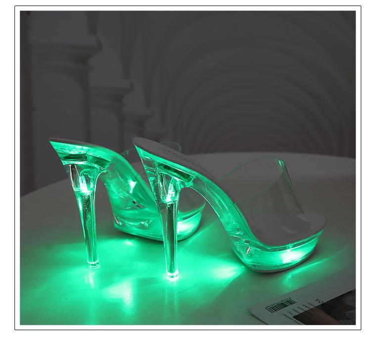 HOKSVZY 190 Series, туфли на каблуке 14,5 см, платформе 4,5 см со светодиодной подсветкой, обувь для выступлений в ночном клубе, лето 2020, пикантные туфли на прозрачном каблуке с кристаллами LFD