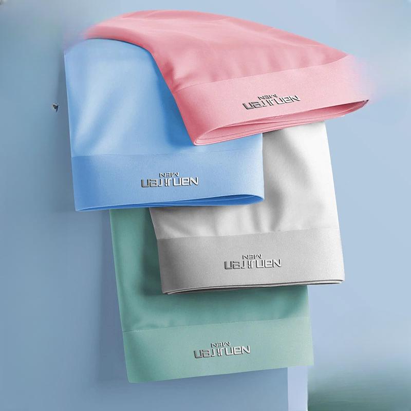 1 комплект, мужские трусы-боксеры, нижнее белье на плоской подошве, шелковые сухие и удобные мужские трусы, дышащие трусы, тонкие сексуальные мужские шорты-боксеры