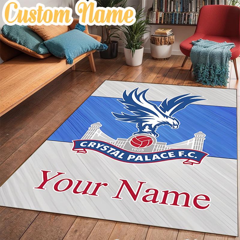 Custom Name Crystal Palace Football Club Rug Office Rug Chair Mat Non Slip Carpet Rugs for Bedrooms Dining Room Living Room Home Decor gifts