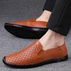 Мужские новые модные повседневные кожаные туфли из коровьей кожи первого слоя, ленивые, закрывающие ногу, низкие, маленькие кожаные туфли, легкий верх из коровьей кожи