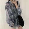 Рубашки женские модные Tie Dye готические топы свободные повседневные одежда солнцезащитные вышитые универсальные летние праздничные