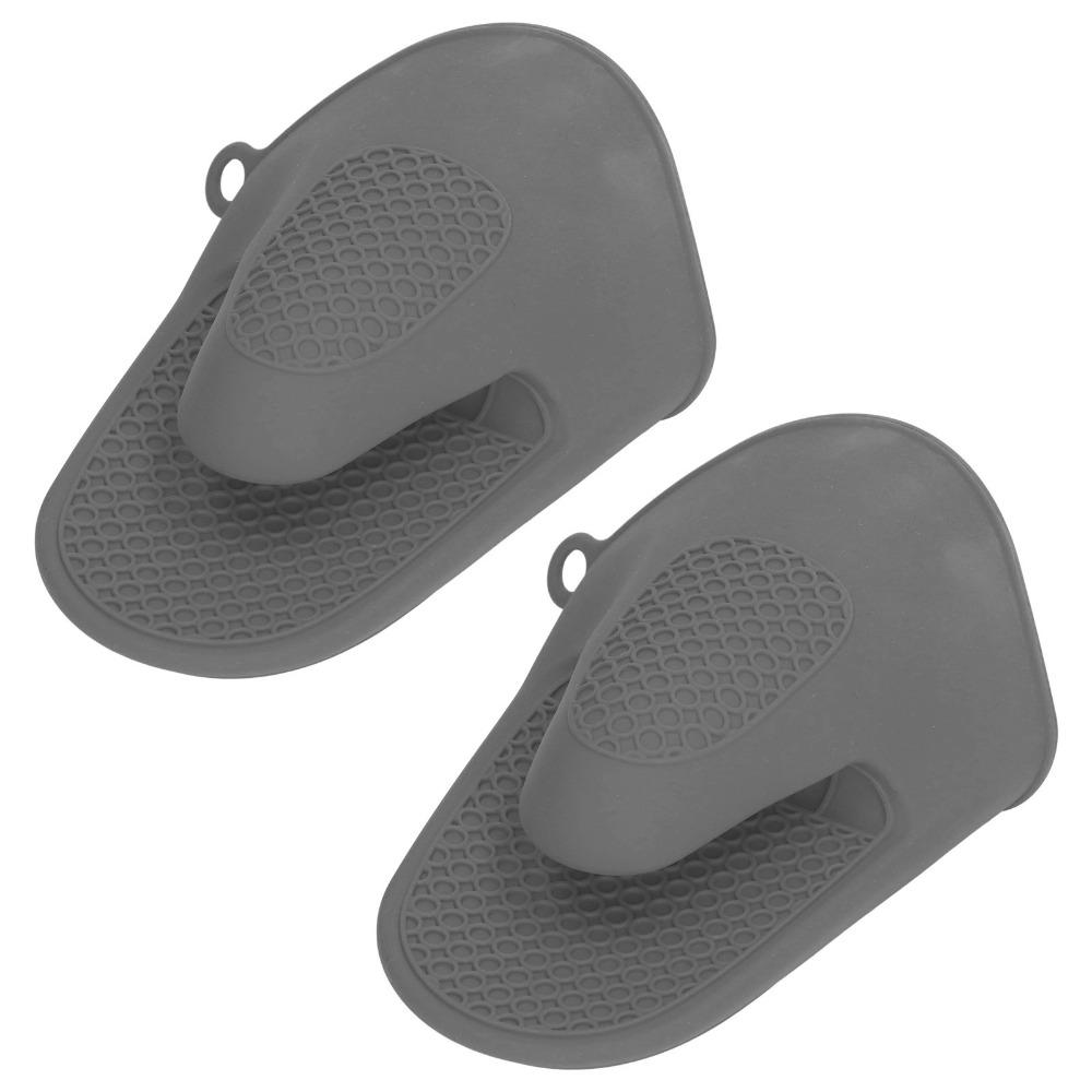 2 PCS Grey Oven Gloves Silicone Cooking Pinch Mitts Heat Resistant Silicone Oven Mitts Kitchen