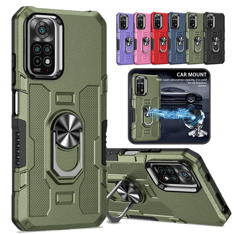 Car Magnetic Stand Holder Case for Samsung S21 S22 A12 A22 A32 Xiaomi Poco M4 Pro Redmi Note 11 10C 10A 10 9C 9A 9T iPhone 14 13 Heavy Duty Armor Case