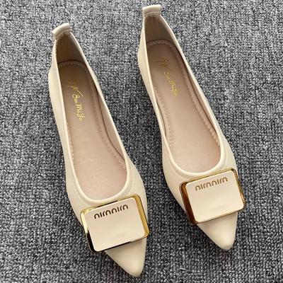 Остроносые женские туфли на плоской подошве, повседневные туфли без застежек, женские туфли на плоской подошве с пряжкой и ремешком, модная сексуальная рабочая обувь 2024 года, свадебные туфли