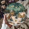 Железное Настенное Искусство Зимняя Хижина Круглая Металлическая Вывеска для Декора Паба Кафе Клуба