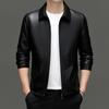 Осенняя куртка из натуральной кожи, мужская облегающая кожаная куртка с короткими лацканами, для молодежи и мужчин среднего возраста, кожаная куртка для мотоциклистов