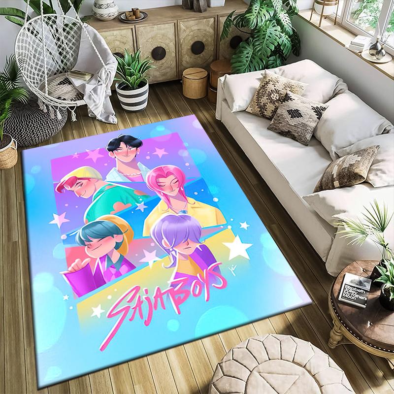 1PC KPop Demon Hunters Rug - home decoration Carpet For Living Room Bedroom Flooring Computer Chair Area Rug