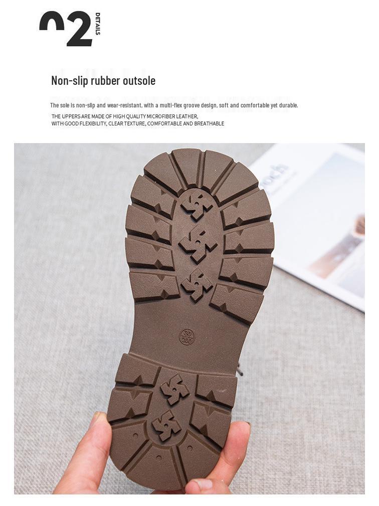 Осень/Зима 2025 Девичьи кожаные ботинки в британском стиле, нескользящие, типа Dr. Martens, для детей - Дизайн "Принцесса"