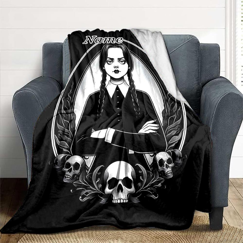 Custom 1pc Wednesday Returns: Season Blanket, Soft And Comfortable Blanket, Casual Warm, Camping Travel Blanket, Birthday Gift Q912197
