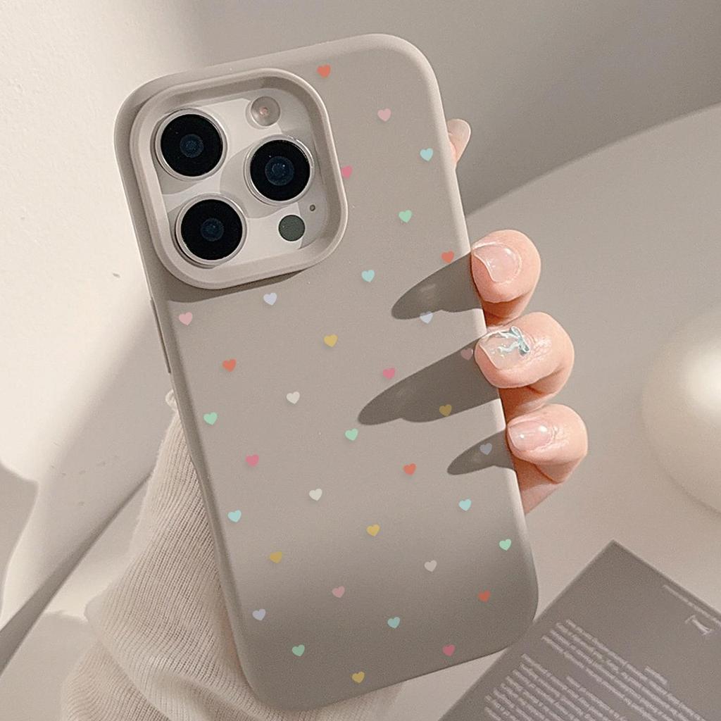 Красочный маленький чехол для телефона в форме сердца, подходящий для телефонов Apple