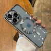 Роскошный чехол для телефона Magsafe с беспроводной зарядкой для iPhone 15 14 13 12 11 Pro Max Plus, прозрачный магнитный гальванический чехол-бампер