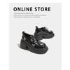 Small Leather Shoes Japanese Women's Jk Butterfly Decorative Single Shoes New British Thick Heel Black Platform Loafers